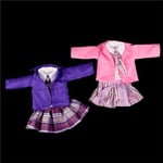 4pcs Set School Clothes For 18inch American Doll Purple 0