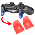 eXtremeRate 2 Pairs Red & Blue L2 R2 Buttons Trigger Extenders Replacement for ps4 Pro ps4 Slim Controller (Model: JDM-001 JDM-011 JDM-040 JDM-050 JDM-055)