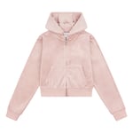 Juicy Couture Tonal embro velour zip hoodie - Adobe Rose