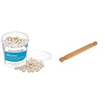 KitchenCraft Ceramic Baking Beans for Pastry, 500 g (1 lb) & Dexam Beech Rolling Pin 40cm