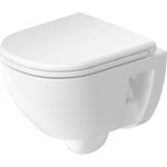 Vägghängd Toalettstol Duravit D-Code Compact 251509 Rimless med Mjukstängande Hårdsits Vit