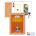 TEXAS POKER HOLD EM BROWN PLAYING CARDS DECK MODIANO JUMBO INDEX POKER SIZE NEW