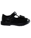Kickers Childrens Unisex T-Bar Flutter Kids Black Shoes Leather - Size UK 5 Infant