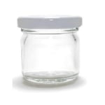 10 X 30ml small 1oz 28g MINI GLASS JARS WHITE LIDS Jam Marmalade Preserve Food