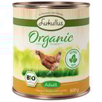 Lukullus Organic Adult ekologisk kyckling & ekologisk morot (glutenfritt) - 6 x 800 g