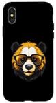 Coque pour iPhone X/XS Tête de panda cool | Portrait hipster amusant