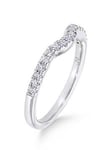 Love DIAMOND 9ct White Gold 20 Point Diamond Shaped Eternity Ring, White Gold, Size L, Women