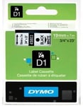 Tape Dymo D1 19mmx 7m - märktejp - Svart/vit