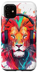 iPhone 11 Lion DJ Headphones Case