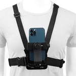 Mobiltelefon Bröstremfäste, Sele Rem Telefonhållare Universal Mobiltelefonklämma för Actionkamera, iPhone, Samsung, GoPro