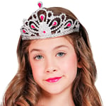 Silver Tiara med Rosa Strass Barn