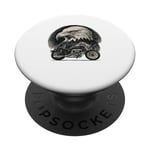 Funny Biker Bald Eagle Riding Motorcycle PopSockets Swappable PopGrip