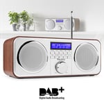 Novara DAB+ Digital Radio with FM Tuner and Alarm, Shelf Stereo System, Silver