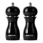 Salter 7612 BKXRA Dual Salt & Pepper Grinders - 2-in-1 Compact Design, Refillable Spice Grinder Set, Adjustable Fine/Coarse Grinding, 75g Salt & 30g Peppercorns, Ceramic Mechanism, Twist to Grind