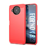 SCL Case for Nokia 8.3 Case Nokia 8.3 Case [Red], Carbon Fibre Effect Gel Grip Protection Cover [Anti Scratch][Anti Collision] Compatible with Nokia 8.3