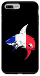 Coque pour iPhone 7 Plus/8 Plus Drapeau France Requin Fierté Drapeau Français Racines France Souvenir