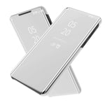 Wuzixi Case for Oppo Find X2 Pro. Plating Ultra Slim Fit Mirror Makeup Plating Flip Case, Mirror Protective Case with Kickstand, phone case for Oppo Find X2 Pro.Silver