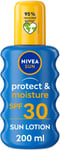 NIVEA SUN Protect & Moisture Sun Spray SPF 30+ ,Moisturising Suncream 200ml