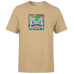 Pokémon Pokédex Bulbasaur #0001 Men's T-Shirt - Tan - S