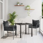 Set med 2 Svart PE rattan 54x61x83 cm Hållbar Utomhusstol