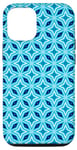 Coque pour iPhone 12/12 Pro Turquoise Blue Stars Triangles Geometry Mosaic Pattern