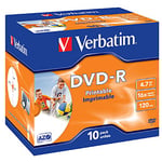 Verbatim - 10 x DVD-R 4.7 Go 16x surface imprimable photo large boîtier CD