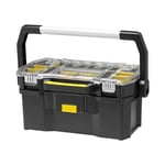 STANLEY Toolbox Tote Plus Storage Organiser, Heavy Duty Metal Latch, Removable Dividers, 19 Inch, STST1-70317