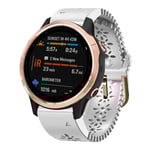 Garmin Fenix 6S Silikon Klockarmband med Spetsdeisgn - Vit
