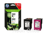 HP 302 Black & Colour Ink Cartridge Combo Pack For OfficeJet 3830 Printer