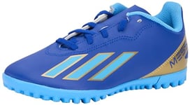adidas X Crazyfast Messi Club Turf Boots Sneaker, Lucid Blue/Blue Burst/Cloud White, 2 UK Child