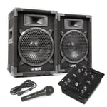 Bedroom DJ Set 8" Speakers with VDJ-25 Bluetooth Power Mixer Amplifier DJ System