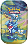 Pokémon Mini boîte de Collection Paldea Sfavillante du GCC Palafin et Pachirisu (Deux enveloppes d'expansion et Une Feuille d'autocollants), édition en Italien