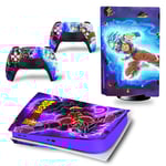 Kit De Autocollants Skin Decal Pour Console De Jeu Ps5 Corps Entier Anti-Rayures Dragon Ball Dragon, Version Cd-Rom T1683