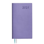 Calendrier 2021 Pocket Planner - Agenda Mensuel Hebdomadaire en Cuir PU Fin 3,7 × 6,4 (Couleur: Bleu, Taille: A6) Bloc-Notes du Nouvel an
