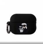 Karl Lagerfeld 3D-logotyp NFT Karl och Choupette silikonfodral för AirPods Pro 2 Black
