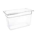 Vogue Polycarbonate 1/3 Gastronorm Container 200 mm Deep, Clear, Capacity: 7 Litre, 1/3 GN Plastic Gastronorm Tray, Stackable - Fridge, Freezer & Dishwasher Safe - Lid Sold Separately, U235
