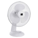 12" Desk Fan Oscillating Electric 12 Inch 3 Speed Silent Portable Home Office