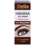 Delia Cosmetics Henna Øjenbrynsfarve Skygge 4.0 Brown 2 g + 2 ml