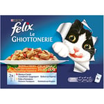 Felix the Delicacies Food for the Cat, with Beef and Carrots and with Chicken and Tomato, 4Â X 100Â gÂ -Â (Pack of 10)