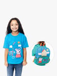 Fabric Flavours Kids' Peppa Pig House T-Shirt & Backpack Set, Bright Blue/Multi