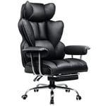 GTPLAYER Chaise Gaming, Fauteuil Gaming Ergonomique, Siège de Bureau Réglable, Hauteur d'assise Réglable, avec Repose-Pieds Télescopique, Chaise Pivotante, Noir