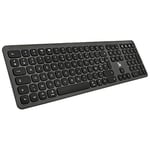 BlueElement Keyboard - Clavier Bluetooth sans Fil Rechargeable - Design Ultra Mince en Aluminium - Touches Silencieuses - Autonomie 90h - pour Mac & iPad - Layout AZERTY (Noir)