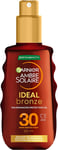 Garnier Ambre Solaire Ideal Bronze Protective Oil Sun Cream Spray SPF30, High &