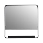 Chic Black Square Mirror With Small Shelf by House Doctor