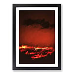 Big Box Art Clouds on Fire Framed Wall Art Picture Print Ready to Hang, Black A2 (62 x 45 cm)