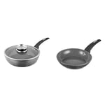 Tower T81202 Cerastone Forged Multi-Pan with Non-Stick Coating and Soft Touch Handles, 28 cm & Cerastone T81222 Forged Frying Pan with Non-Stick Coating and Soft Touch Handles, Graphite, 20 cm