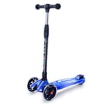 Mzl Scooter For Boys And Girls,Children'S Scooter, Four-Wheel Folding Pedals, Flash Wheels, Height Adjustable, Suitable For 2-16 Years Old-Blue_65*26* (66-90) CM