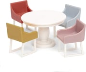 LUNDBY Dollhouse Furniture Dining Room Table Chair Set – 5 piece Doll House A