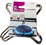 2 x Gas Hob Trivet Safety Stars Stove Burner Chrome Stabilizer Kitchen Pan Stand