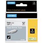 Dymo Rhino Industrial krympmärkningstejp 6 mm x 1,5 m, vit rör/svart text